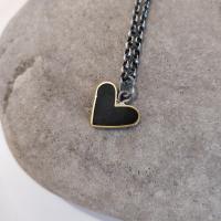 Black heart necklace with an adjustable chain (Please Check For Availability)    by Zsuzsi Morrison